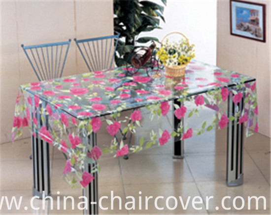 Printed Pattern and PVC Material, Oilproof, Waterproof Feature Transparent Table Cloth
